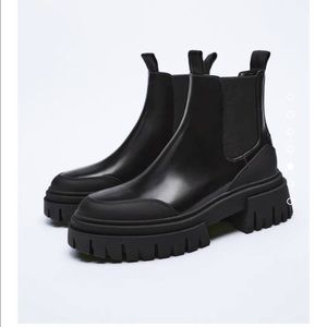 Zara Low Heeled Lug Sole Ankle Boots